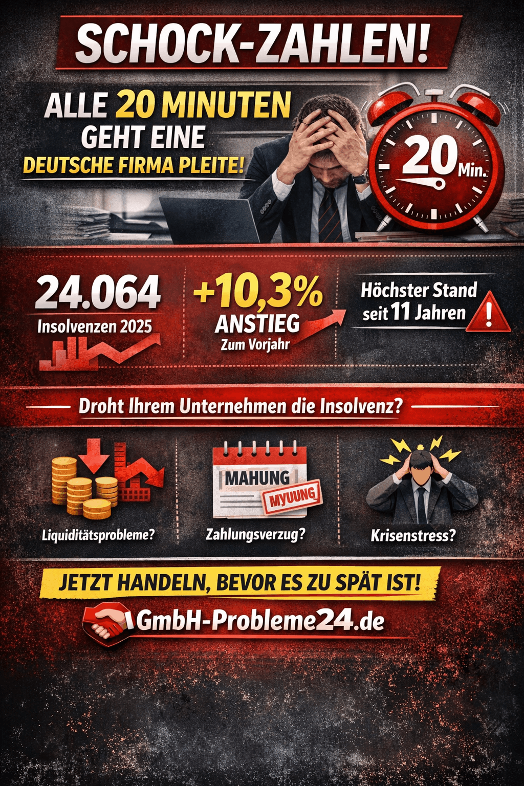 Insolvenzwelle Unternehmen 2026 Infografik