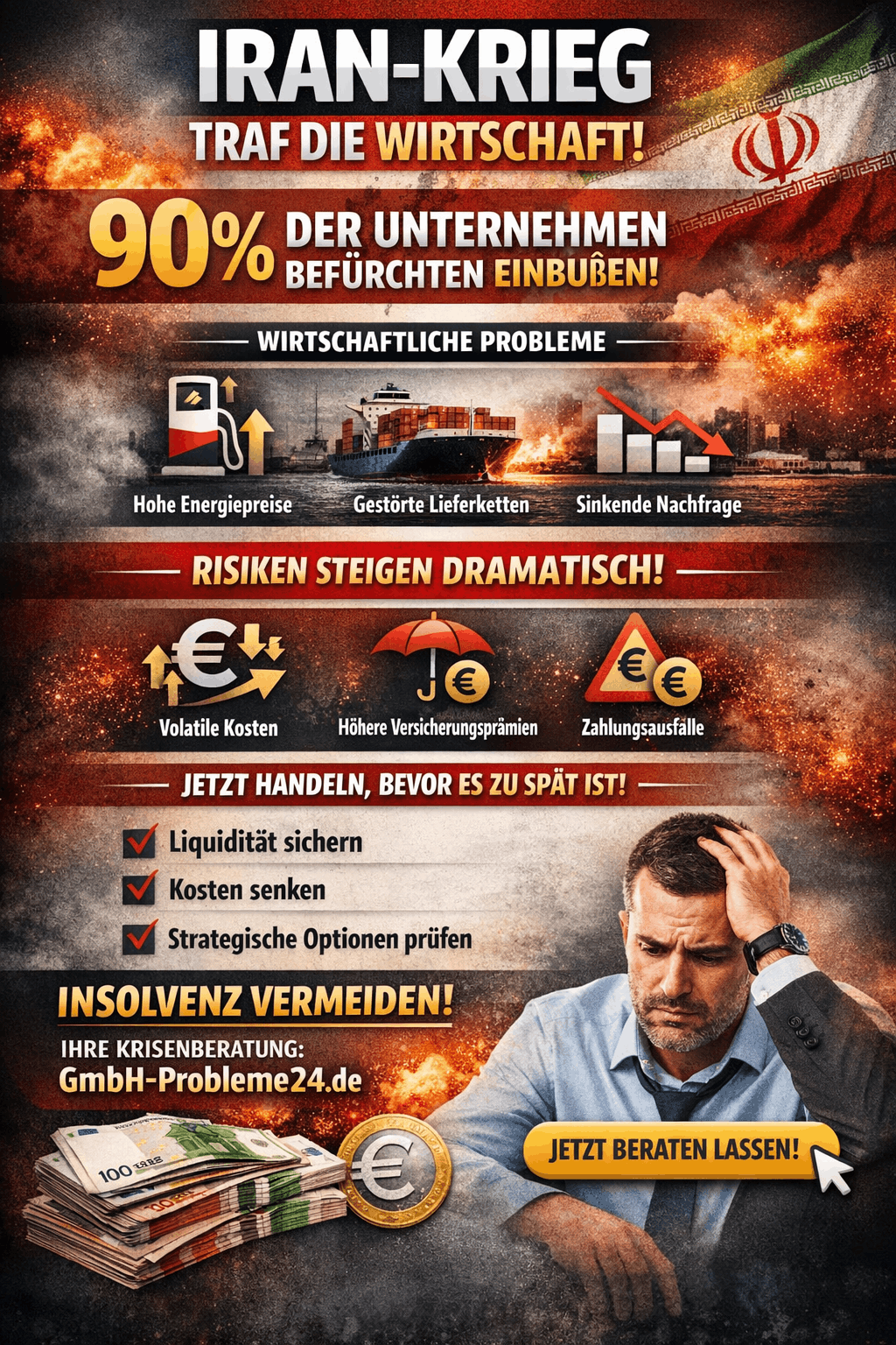 Iran-Krieg trifft Wirtschaft Infografik