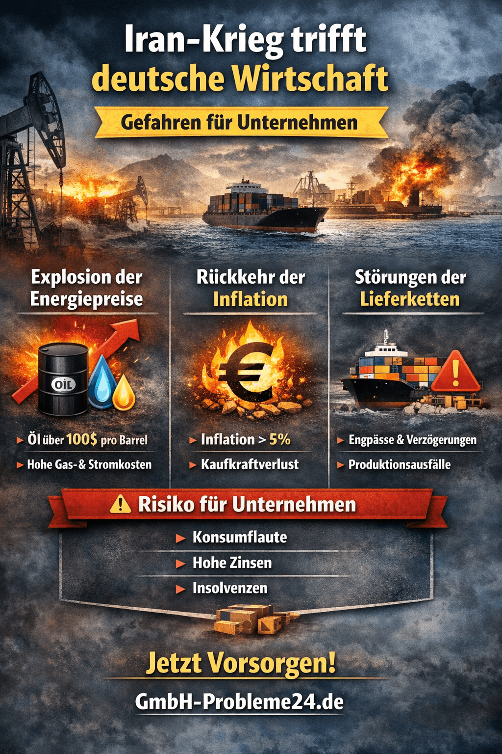 Krieg trifft deutsche Wirtschaft Infografik