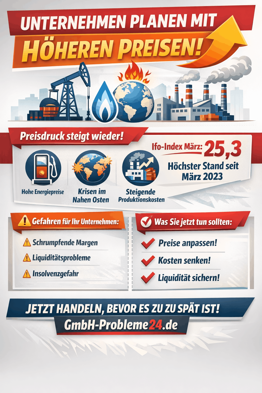 Unternehmen planen mit höheren Preisen Infografik