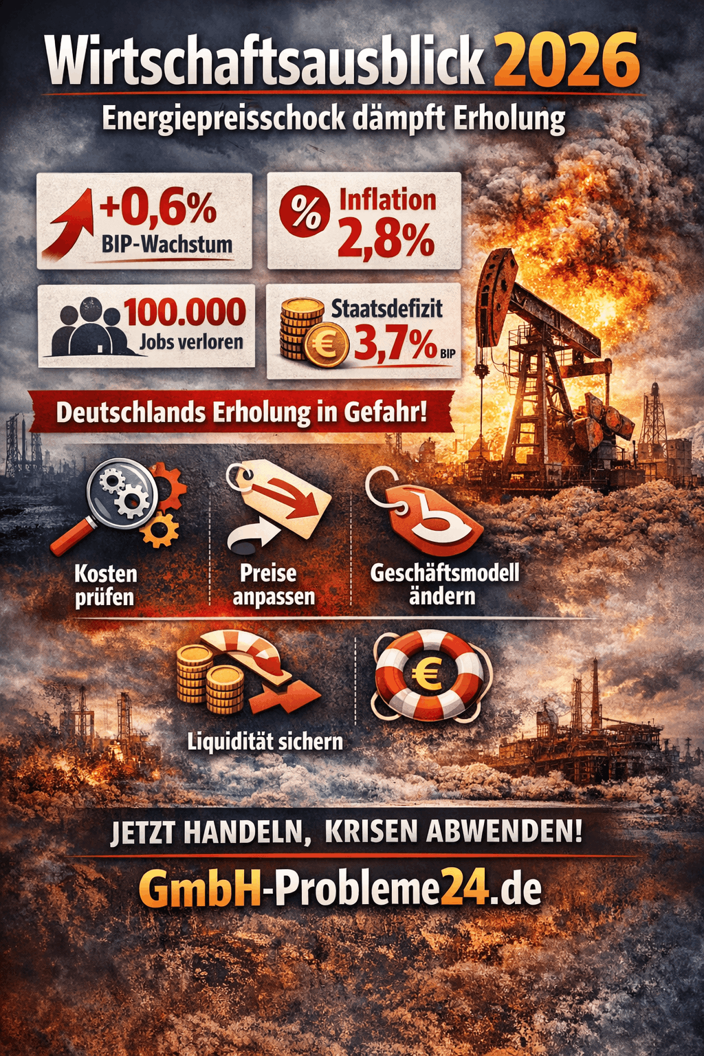 Wachstumsprognose 2026 mehr als halbiert Infografik