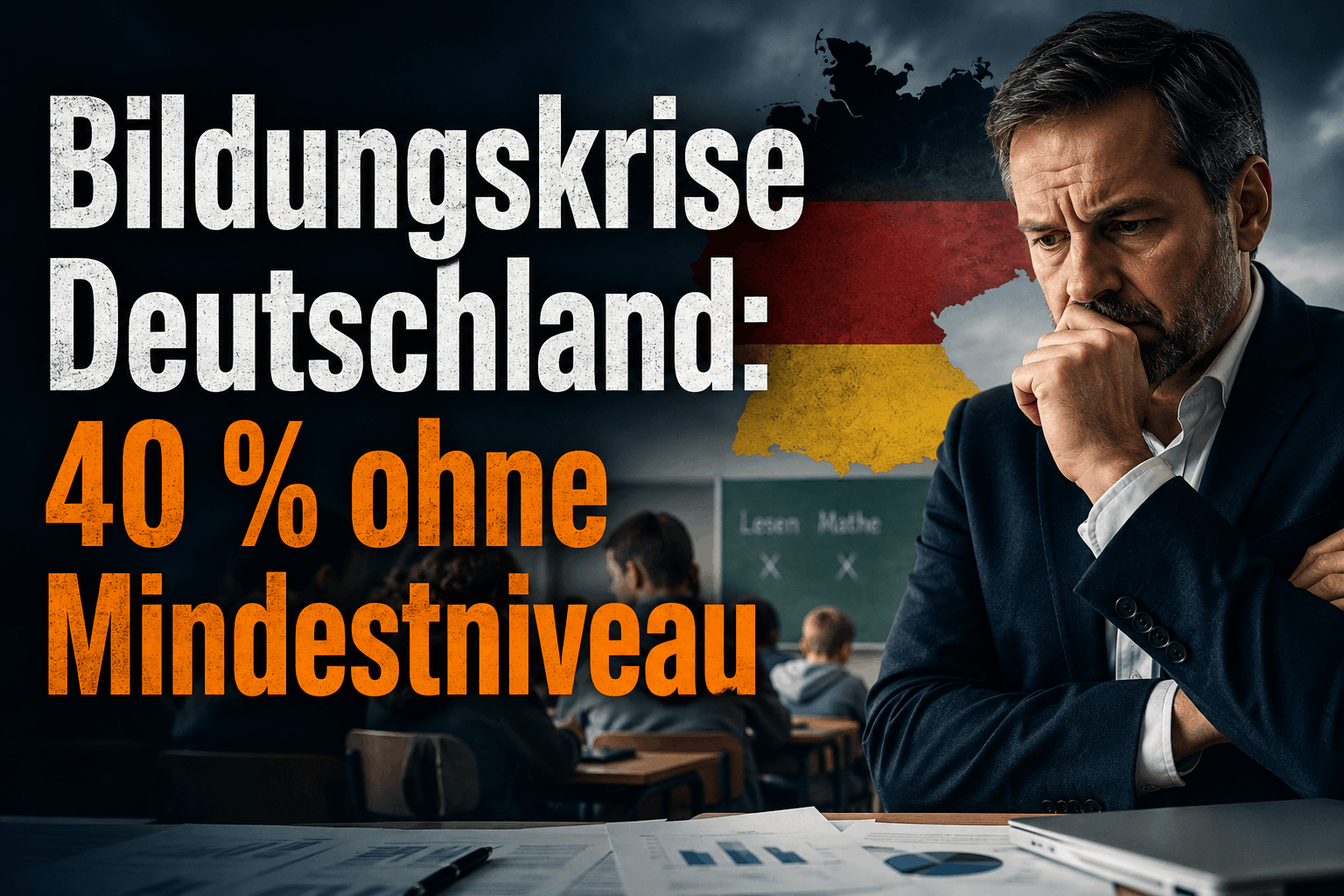 Bildungskrise Deutschland: 40 % ohne Mindestniveau - GmbH Probleme lösen wir.