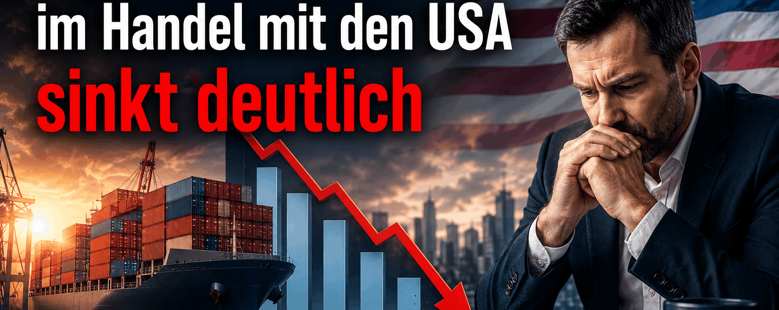 Exportüberschuss im Handel mit den USA sinkt deutlich