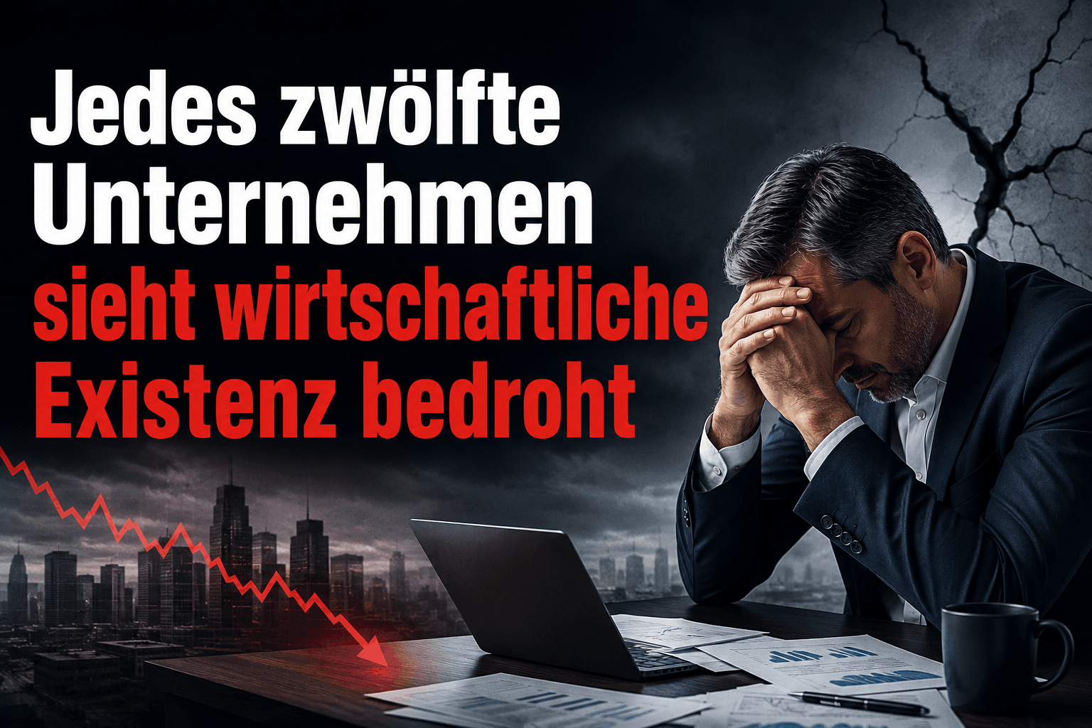 Jedes zwölfte Unternehmen sieht wirtschaftliche Existenz bedroht