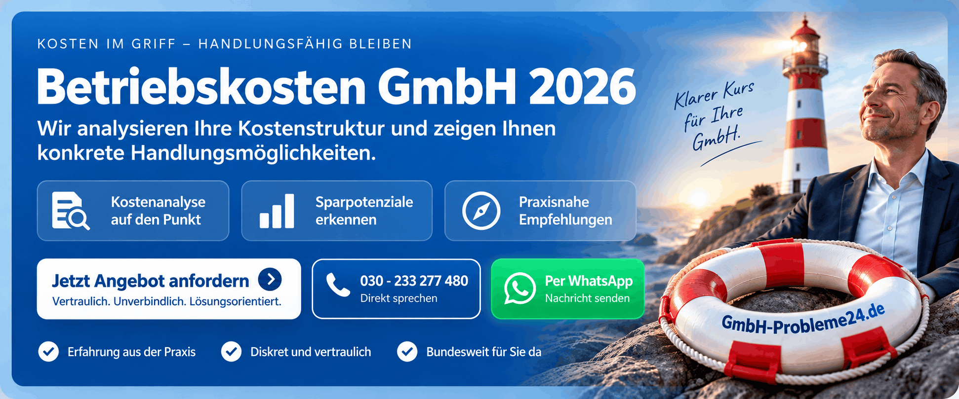 Betriebskosten GmbH 2026 - Klarer Kurs