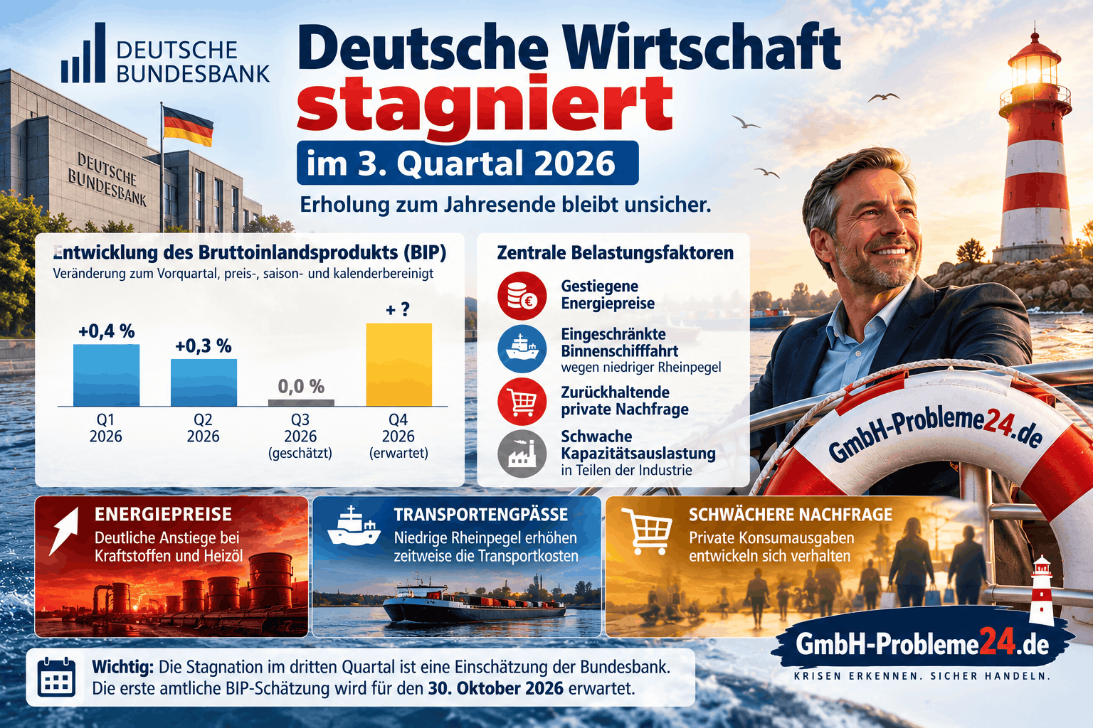 Deutsche Bundesbank - Deutsche Wirtschaft stagniert Infografik